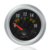 Carbon Volk Meter Volt Gauge Volt Gauge 12V Żółta dioda LED 8 do 16 woltów